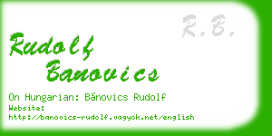 rudolf banovics business card