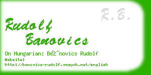 rudolf banovics business card